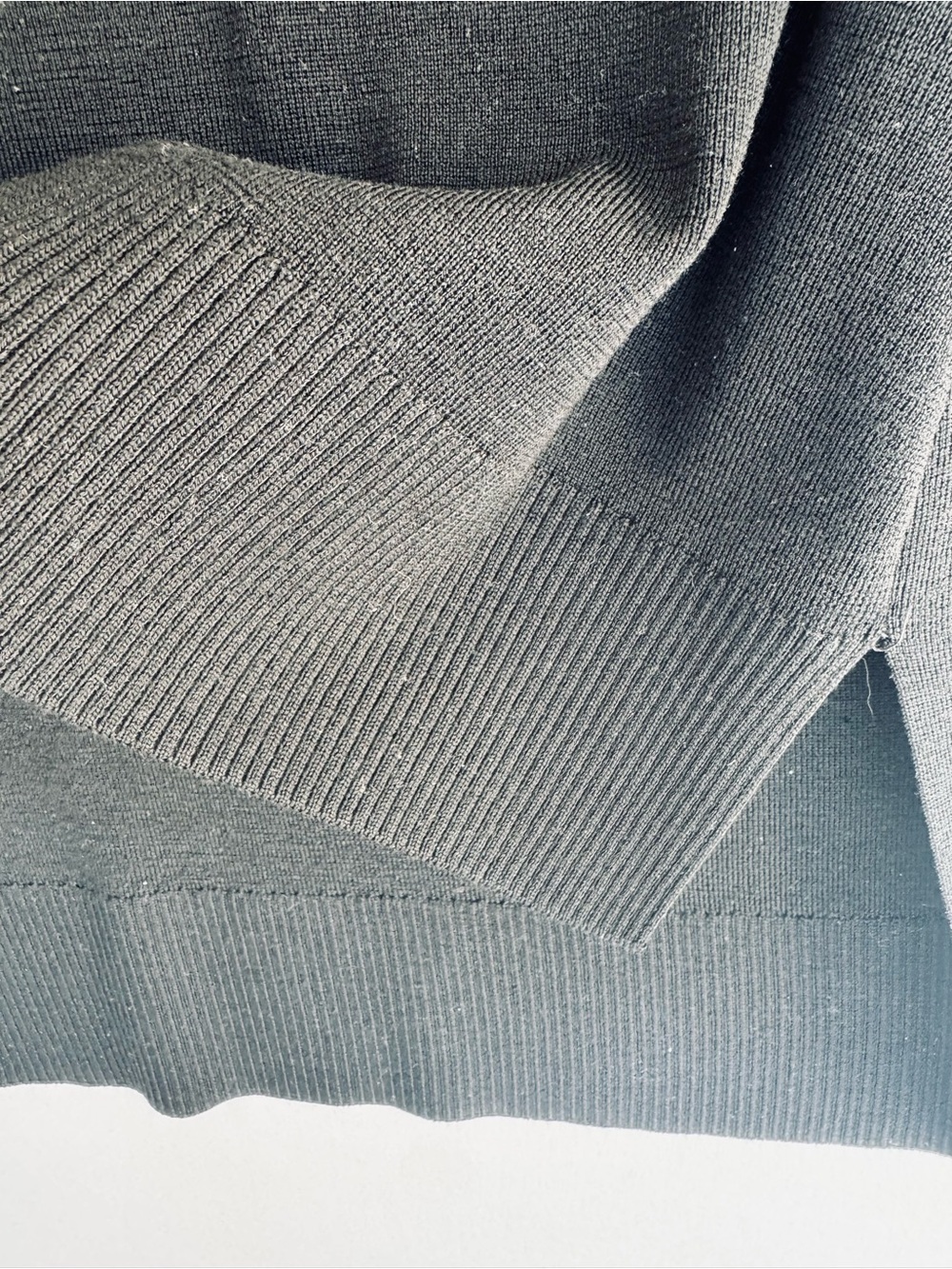Eileen Fisher Merino Wool Black Long Sleeve Crewneck Sweater - Picture 4 of 5